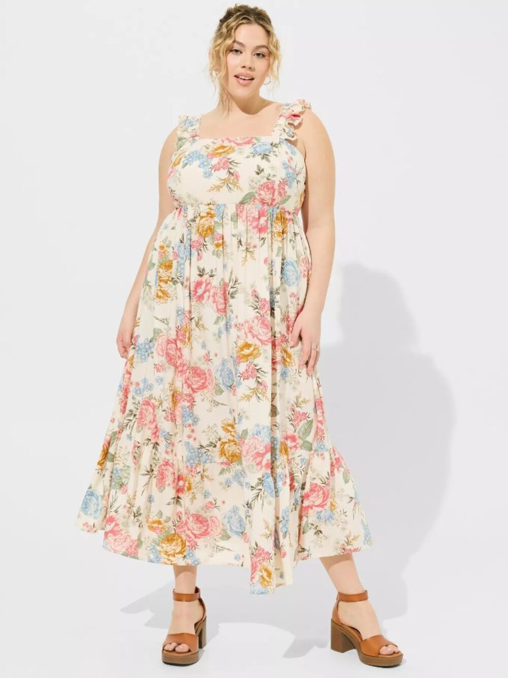 Torrid Ruffle Strap Tiered Maxi Dress